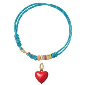 Roxanne Assoulin Blue and Red Heart cord Necklace